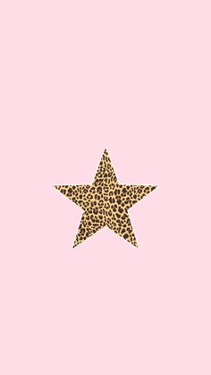 a leopard print star on a pink background