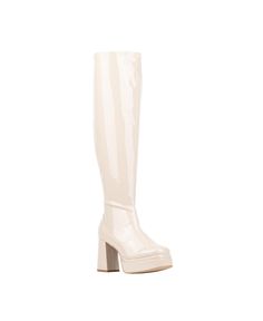 in stock Fitted Beige Platform Boots, Beige Fitted Platform Boots, Retro Fitted White Boots, Women's Platform Shoes, Thigh High Platform Boots, Women Platform Shoes, Fashion To Figure, Sneaker Dress Shoes, Wide Boots