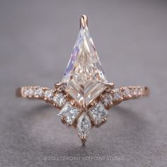 moissanite ring Kite Diamond, Detailed Engagement Ring, Basket Setting, Unique Diamond Rings, Unique Engagement Ring, Dream Engagement, Dream Engagement Rings, Unique Diamonds, Unique Engagement