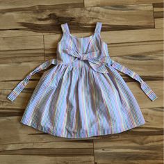 My Daughter Never Wore This Dress. It’s Completely New And So Beautiful. Please Look Through All Of The Pictures. Thank You For Stopping By. Multicolor Cotton Sundress For Play, Cute Striped Cotton Dress, Striped Summer Dress For Playtime, Multicolor Cotton Sundress For Babies, Cute Multicolor Sundress For Play, Striped Spring Dresses For Playtime, Cute Striped Dress For Playtime, Striped Summer Dresses For Playdate, Striped Dresses For Summer Playdate