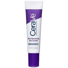 Developed with dermatologists, CeraVe Skin Renewing Eye Cream features an anti-aging peptide complex, hyaluronic acid, niacinamide, and caffeine to fight signs of aging around the delicate eye area. With continued use, this multi-tasking, anti-aging eye cream helps to improve the look of crow's feet wrinkles & fine lines, reveal firmer skin, and visibly brighten tired looking eyes. This lightweight and deeply hydrating eye cream delivers all-day moisture for eyes that look younger, healthier, Cerave Eye Cream, Eye Cream For Wrinkles, Crows Feet Wrinkles, Cerave Skincare, Eye Moisturizer, Caffeine Eye Cream, Eye Wrinkle Cream, Hydrating Eye Cream, Firming Eye Cream