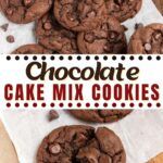 chocolate cake mix cookies on top of a table