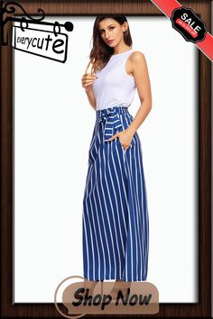 Dark Blue Striped Maxi Skirt Blue Wide Leg Maxi Skirt For Vacation, Blue Relaxed Maxi Skirt For Day Out, Blue Wide Leg Maxi Skirt For The Beach, Blue Lined Maxi Skirt For Day Out, High-waist Blue Skirt For Day Out, Chic Blue Summer Maxi Skirt, Chic Blue Maxi Skirt For Summer, High Waist Blue Skirt For Day Out, Chic Blue Skirt With Pockets