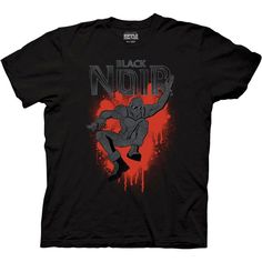 Introducing the "Diabolical Black Noir" t-shirt from The Boys, a wickedly stylish and irresistibly dark addition to your wardrobe that lets you channel your inner anti-hero with an unapologetic edge, direct from our line of Officially Licensed The Boys: Diabolical Merch! Black Fan Apparel T-shirt With Graphic Design, Black Fan Merchandise Top With Logo Print, Black Tops With Logo Print For Fan Merchandise, Black Crew Neck T-shirt With Front Print, Black Logo Print Tops For Fan Merchandise, Black Short Sleeve T-shirt With Character Print, Black Fan Apparel Shirt With Logo Print, Black Logo Print Shirt For Fans, Black Shirt With Logo Print For Fans