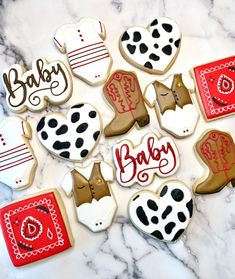 Cowboy / Cowgirl Themed Cookies - Etsy Canada Themed Cookies, Baby Shower Cookies, Cowboy Cowgirl, Cowboy And Cowgirl, Cookie Decorating, Cowboy, Baby Shower, Rainbow