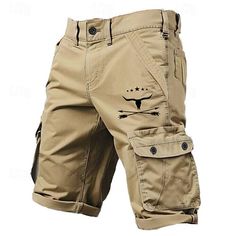 Season:Spring  Summer,Autumn / Fall; Fabric:100% Cotton; Gender:Men's; Style:Classic,Designer,Sports,Fashion; Elasticity:Micro-elastic; Occasion:Sports Outdoor,Casual,Outdoor,Camping  Hiking; Fit Type:Regular Fit; Function:Outdoor; Waistline:Mid Waist; Pattern:Cow,Arrow; Design:Multi Pocket; Pants Type:Cargo Shorts; Fly Type:Zipper; Front page:FF; Listing Date:06/28/2024; Hips:null; Length:null; Waist:null; Pants Length:Knee Length Sports Khaki Cotton Bottoms, Khaki Cotton Sports Bottoms, Casual Sports Shorts With Cargo Pockets, Khaki Cotton Sports Shorts, Cotton Cargo Shorts With Side Pockets For Sports, Casual Cargo Shorts With Pockets For Sports, Cotton Cargo Sports Shorts, Cotton Sports Shorts With Cargo Pockets, Cotton Cargo Shorts For Sports