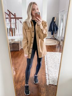 Tan Shirt Jacket Outfit, Taupe Shacket Outfit, Neutral Shacket Outfit, Tan Shirt Outfit Women, Tan Shacket Outfit Women, Tan Jean Jacket Outfit, Tan Button Down Shirt Outfit, Tan Button Up Shirt Outfit, Shaket Jacket Outfit Fall