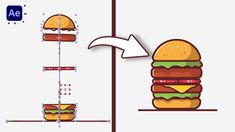 the hamburgers are stacked on top of each other, and then being cut into smaller pieces