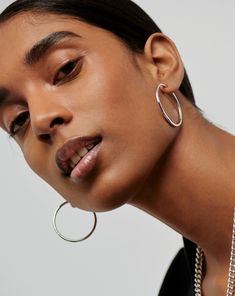 Classic Large Hoop Earrings | Sterling Silver Silver Plated. Introducing Our Lightest Ever Hoops — an Elevated Collection of Everyday Essentials that are Anything but Basic. These Simple Oversized Hoops Have Been Handcrafted to Become Your New Core Staples. Plus, they Feature a Hidden Hinge for a Seamless Closure. Wear Solo or Style with Studs and Mini Hoops for an Instant Statement Ear Stack. Also Available in Small, Medium and Oversized. Metal: Rhodium Plated on Recycled Sterling Silver Hoop D Ear Stack, Star Earrings Stud, Large Hoop Earrings, Sterling Silver Hoop Earrings, Star Studs, Pearl Stud Earrings, Sterling Silver Hoops, Recycled Sterling Silver, Earrings Sterling Silver