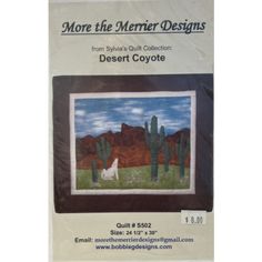 the desert scene is featured in this cross stitch pattern, which includes an image of a horse and cacti