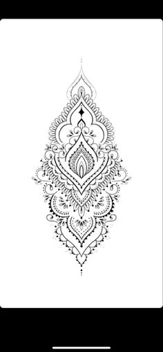 a black and white drawing of an ornate design