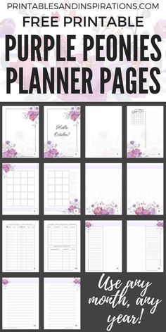 the printable planner page is shown with flowers on it and text that reads, free print