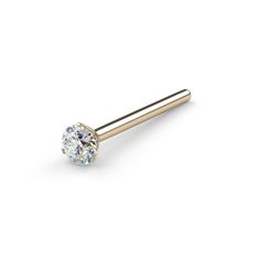 If you are looking for the perfect diamond nose stud, this is the one. Not only is it designed for comfort, but it is also crafted to enhance the diamond's radiance. The Lumina setting sits flush on (not in) your piercing, and it has only 3-prongs maximizing the sparkle of your premium VS1 diamond while minimizing visible metal when worn. Diamond Carat: .03ct. (2mm) | Conflict-free genuine diamond Diamond Clarity: VS1 (ideal) Our Lumina setting maximizes the diamonds natural sparkle 3-Prongs min Yellow Gold Prong Set Round Nose Studs, Yellow Gold Nose Studs With Prong Setting For Gift, Yellow Gold Round Nose Studs With Prong Setting, Yellow Gold Nose Studs With Prong Setting, Elegant Nose Stud With Single Diamond For Gift, Elegant Round Nose Studs For Anniversary, Elegant Nose Studs For Anniversary, Diamond Nose Studs In Yellow Gold For Gift, Diamond Yellow Gold Nose Studs For Gift