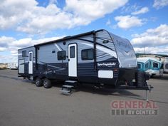 an rv parked in a parking lot