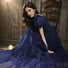 Lasaky - Blue Evening Ball Gown for Hosting, Singing, and Artistic Performances Royal Blue Evening Gown, Skirt Wedding Dress, Blue Evening Gowns, Striped Knit Dress, Crop Top Dress, Long Sleeve Sweater Dress, Long Sleeve Short Dress, Evening Gowns Formal, Daily Dress