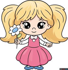 Learn How to Draw an Easy Little Girl: Easy Step-by-Step Drawing Tutorial for Kids and Beginners. See the full tutorial at https://easydrawingguides.com/how-to-draw-an-easy-little-girl/ Girl Outlines, Drawing Tutorial Easy, Coloring Tutorial, Craft Projects For Kids, Step Drawing