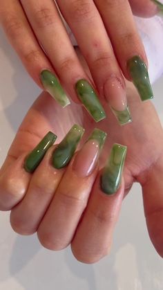 #jadenails #greennails #nails in 2022 | Jade nails, Cute acrylic nails, Pink acrylic nails Green Nails Ideas Simple, Jade Nails, Green Acrylic Nails, Hands Art, Green Nail, Nail Swag, Orange Nails