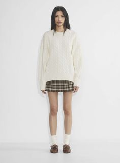 PEGGY SWEATER Sunday Best Peggy Sweater, Big Sweater And Skirt, Aritzia Peggy Sweater, Lecture Fits, Peggy Sweater, 2025 Wishlist, Big Comfy Sweaters, Aritzia Sweater, Repeated Pattern