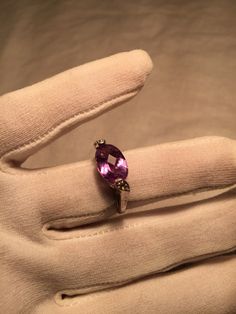 Unusual genuine Amethyst ring set with white sapphire on the sides. Very unusual. Sterling Filigree Setting Handmade can be re sized for you. size 6.25 Sterling Silver is rhodium finished to prevent tarnish Gothic Ring, Gothic Rings, Multi Stone Ring, White Sapphire, Amethyst Ring, Purple Amethyst, Stone Rings, Ring Set, Sapphire Ring