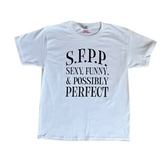 WHITE SFPP tee! you can choose between a baby tee (cropped style) or a regular t-shirt version in checkout!  - this design is a self fixated original! - everything is handmade & made to order - ships from cali  - this design is screen printed  crewneck & tote bag version also available on our site! CHECK OUT OUR WEBSITE SELFFIXATED.COM FOR EXCLUSIVE ITEMS/DISCOUNTS & FOLLOW US ON INSTAGRAM & TIKTOK FOR UPCOMING DROPS & TO BE FEATURED!! Happy shopping! xoxo White Cropped T-shirt With Slogan For Streetwear, White T-shirt With Funny Text For Streetwear, Funny White T-shirt With Logo Print, 90s Style Pre-shrunk White T-shirt, White Short Sleeve Y2k T-shirt, White Y2k Cropped T-shirt With Letter Print, Y2k Style White Short Sleeve T-shirt, White Y2k Short Sleeve T-shirt, Y2k Style White T-shirt With Short Sleeves