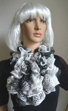 Black and white, women's scarf hand knitted with needles from decorative yarns. Light and omfortable to wear, easy to maintain and durable. This scarf will warm you up in cold winter or autumn time. SIZING: All sizes available. Fiber: decorative Acryl (97%) - polyester (3%)yarn. Care: hand wash at 30 degrees C. - lay flat to dry. Shipping worldwide: 5 - 6€. Snood Scarf, I Love This Yarn, Linen Yarn, Mohair Yarn, Merino Wool Yarn, Lithuania, Wool Yarn, Cold Winter, Knitting Yarn