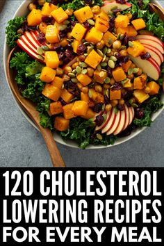 a bowl filled with lots of different types of food on top of a gray table