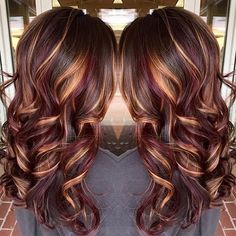 Rambut Brunette, Red Blonde, Long Brunette Hair, Long Brunette, Red Highlights, Hair Red, Burgundy Hair, Brown Blonde Hair