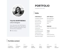 a professional resume template with an image on the front and back side, in black and white