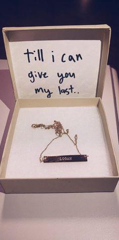 an open box with writing on it that says, till i can give you my last