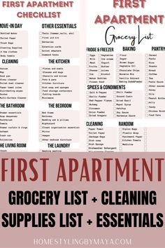 the first apartment grocery list and cleaning supplies list