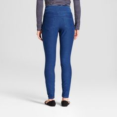 Women's 5-Pocket Jeggings - A New Day Blue M Blue High Waist Non-stretch Jeggings, Blue Mid-rise Jeggings With Pockets, Full-length Stretch Dark Wash Jeggings, Womens Jeggings, Non-stretch Denim Jeggings With Pockets, Stretch Denim Full-length Jeggings, Loose Fit Shirts, Ponte Pants, Stretchy Leggings