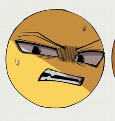 two cartoon faces with different facial expressions on them, one is frowning and the other has an open mouth