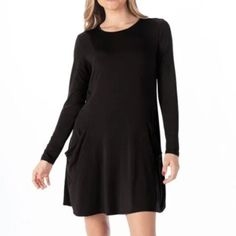 Nwt Betabrand "Summer Nights" Silk Blend Travel Tunic Dress Size: Large Color: Black. New With Tags! No Flaws The Dress Is A Tencel/Silk/Spandex Blend With Two Deep Pockets In The Front And A Chest Zip Pocket To Keep Important Documents, Cash Or Cards Secure And Close! Casual, Functional, And Versatile! Measurements Upon Request. Smoke-Free Home, Fast Shipper. Black Spring Loungewear Dress, Spring Black Dresses For Loungewear, Black Dress For Spring Loungewear, Casual Black Mini Dress For Loungewear, Black Summer Sleep Dress, Black Mini Dress For Loungewear, Casual Black Dresses For Night, Casual Black Night Dress, Black Long Sleeve Loungewear Dress