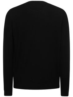 Ribbed collar, cuffs and hem. Model is wearing a sizeM Luxury Black Sweater For Formal Occasions, Luxury Men's Wool V-neck Sweater, Valentino Men, Black Rib, Black Sweaters, Black Men, Cuff, Collar, Wool