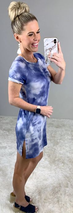 Tie Dye Pocket Dress – privityboutique Boutique Style, Tie And Dye, Boutique Fashion, Comfy Fashion, Vacation Outfits, Pocket Dress, Summer 2022, Affordable Fashion, Tunic Dress