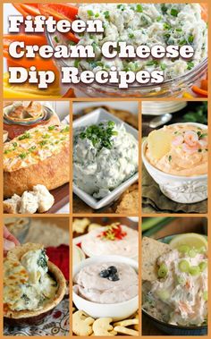 a collage of different types of dips