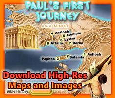 paul's first journey asia minor map - res maps and images for bible history