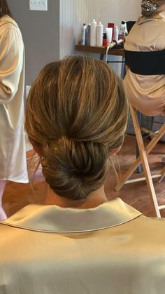 Formal Low Ponytail, Low Bun Bridesmaid Hair, Low Bun Bridesmaid, Bun Bridesmaid Hair, Bridesmaid Hairstyles Updo, Deep Side Part, Make Hair Thicker, Hoco Hair Ideas Short, Hoco Hair Ideas Ponytail