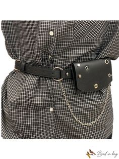 Bird in Bag - Lightweight, Portable, Classic, Casual 1pc Black Chain Decorated PU Punk Style Fashion Waist Bag For Women, Clothing Skirt Black Punk Chain Belt With Belt Loops, Punk Black Chain Belt With Belt Loops, Trendy Black Chain Belt For Night Out, Trendy Black Chain Belt With Chain Strap, Trendy Black Belt Bag With Belt Loops, Jeans Decoration, Waist Bags For Women, Waist Bag Leather, Dress Jeans