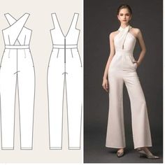 Two Piece Sets Outfits, Unique Jumpsuits, Clothing Pattern Design, Tailored Clothes, Fashion Design Patterns, Dress Design Sketches, Diy Fashion Clothing, Couture Mode, Woman Suit Fashion