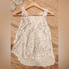 Super Cute Tank Top To Pair Over Jeans Or Shorts. Also Perfect For Coachella Lace Is 65% Cotton, 35% Nylon | Back Is 100% Cotton | Front Is Very See-Through (Pictured) Brand: Kimchi Blue Nwot| Machine Wash Cold | Casual Lace Tank Top For Vacation, Casual Lace Cami Top, Casual Sleeveless Lace Top For Day Out, Lace Tank Top For Spring Vacation, Casual Lace Tank Top, Fitted Casual Lace Tank Top, Casual Stretch Lace Tank Top, Casual Lace Top Tank For Spring, Casual Lace Stretch Tank Top