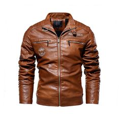 Meet our Biker Forward Men's Leather Jacket: If you love leather jackets, you’re especially going to love this motorcycle jacket! It’s elegant, stunning, and extremely comfortable. Awaken your independence with this symbol of rugged modernity. The soft inner viscose lining complements the durable body of the jacket. Made of premium crafted leather (PU) to give you a genuinely high-quality leather jacket. Our premium crafted products are renowned for their signature durability and are designed to Business Casual Jacket, Motorcycle Wear, Brown Leather Jacket Men, Leather Coats, Pu Jacket, Mens Jackets Casual, Pu Leather Jacket, Leather Jacket Style, Men's Leather Jacket