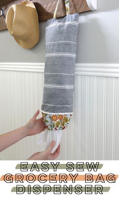 the easy to sew grocery bag dispenser is great for storing items