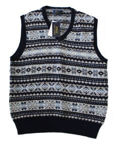 Brand: Polo Ralph Lauren Color: Navy Fair Isle Description: With its storied heritage and iconic look, Fair Isle is a prep staple and a Polo favorite. This sweater vest reinterprets the timeless motif with 11 luxurious yarns composed of cotton, mulberry silk, and cashmere. Regular Fit: wider at the chest while still maintaining a modern silhouette. Rib-knit V-neck, armholes, and hem. 11 luxurious yarns composed of cotton 76% cotton, 23% cashmere. Hand wash. Imported. Model is 6'1"/185 cm and wears a size medium Luxstory | eBay Stores Skip to main contentExpand Cart Luxstory Luxstory 30,000+ Feedback received 100% Positive feedback 70,000+ Items sold About us 100% Authentic & New clothing for over 20 years. We get all items directly from the manufacturer. *We are not sponsored or affiliated Casual Jacquard Knit Vest, Classic Crew Neck Sweater Vest For Winter, Winter Knitted Crew Neck Vest, Knitted Crew Neck Winter Vest, Winter Crew Neck Knitted Vest, Casual Wool Vest For Winter, Casual Wool Jacquard Knit Tops, Casual Knitted Wool Vest, Casual Black Wool Sweater Vest