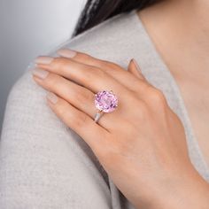 Gorgeous pink kunzite measuring 17mm round by 12mm deep set in 18k rose gold with white F-VS diamonds on the shank. .8 total carat diamond weight Made to order Pink Brilliant Cut Amethyst Wedding Ring, Wedding Pink Brilliant Cut Amethyst Ring, Pink Diamond Amethyst Ring In Fine Jewelry Style, Luxury Pink Topaz Ring, Pink Amethyst Diamond Ring, Luxury Pink Topaz Ring With Diamond, Luxury Pink Topaz Ring With Center Stone, Luxury Pink Amethyst Ring With Prong Setting, Pink Amethyst Ring With Halo Setting