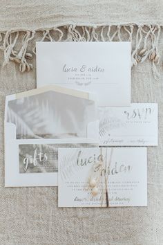 the wedding stationery was done in neutral colors