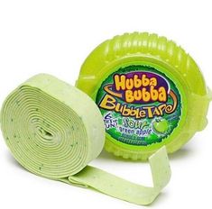 bubble tape with lime green color on white background