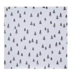 a white sheet with black trees on it