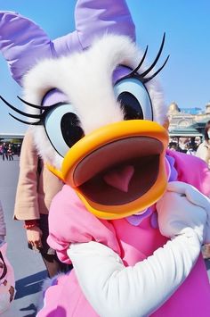 a person in a goofy duck costume