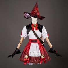 Includes: Tops, dress, shorts, dodoco, gloves, knapsack, headdress*2, back bow, elf ears, lantern, hat, visions, socks   
Material: Polyester
Size: Femake XS-3XL
*Please note that the lantern does not have a battery, you'll need to bring your own battery for the light. Klee Cosplay, Genshin Impact Klee, Tops Dress, Elf Ears, Short Torso, Dress Shorts, Tights Outfit, Headdress, Cosplay Costume